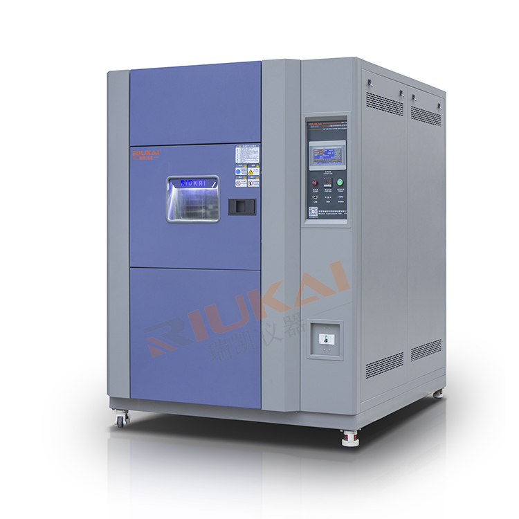 What is a thermal shock chamber and how does it work? A two-zone thermal shock chamber has two separate zones for high and low-temperature testing. This design helps switch between the two temperature extremes, making the testing process easy. In two-zone chambers, the test sample is moved between a low-temperature chamber and a high-temperature chamber.